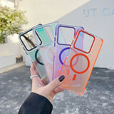 Luxury Glitter Laser Gradient Colorful Magnetic for Magsafe Case for Xiaomi 14T Pro Wireless Charge Shockproof Cover