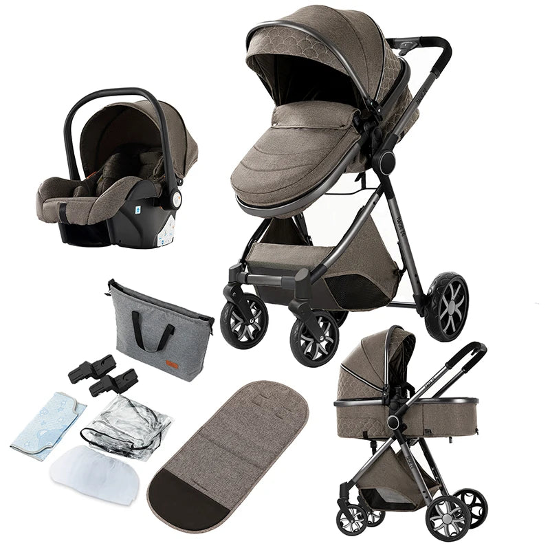 Cochecitos 3 en 1, cochecito de bebé, asiento de coche, cochecito de viaje, cochecito para recién nacidos, paisaje alto, artículos para madres, niños y bebés.