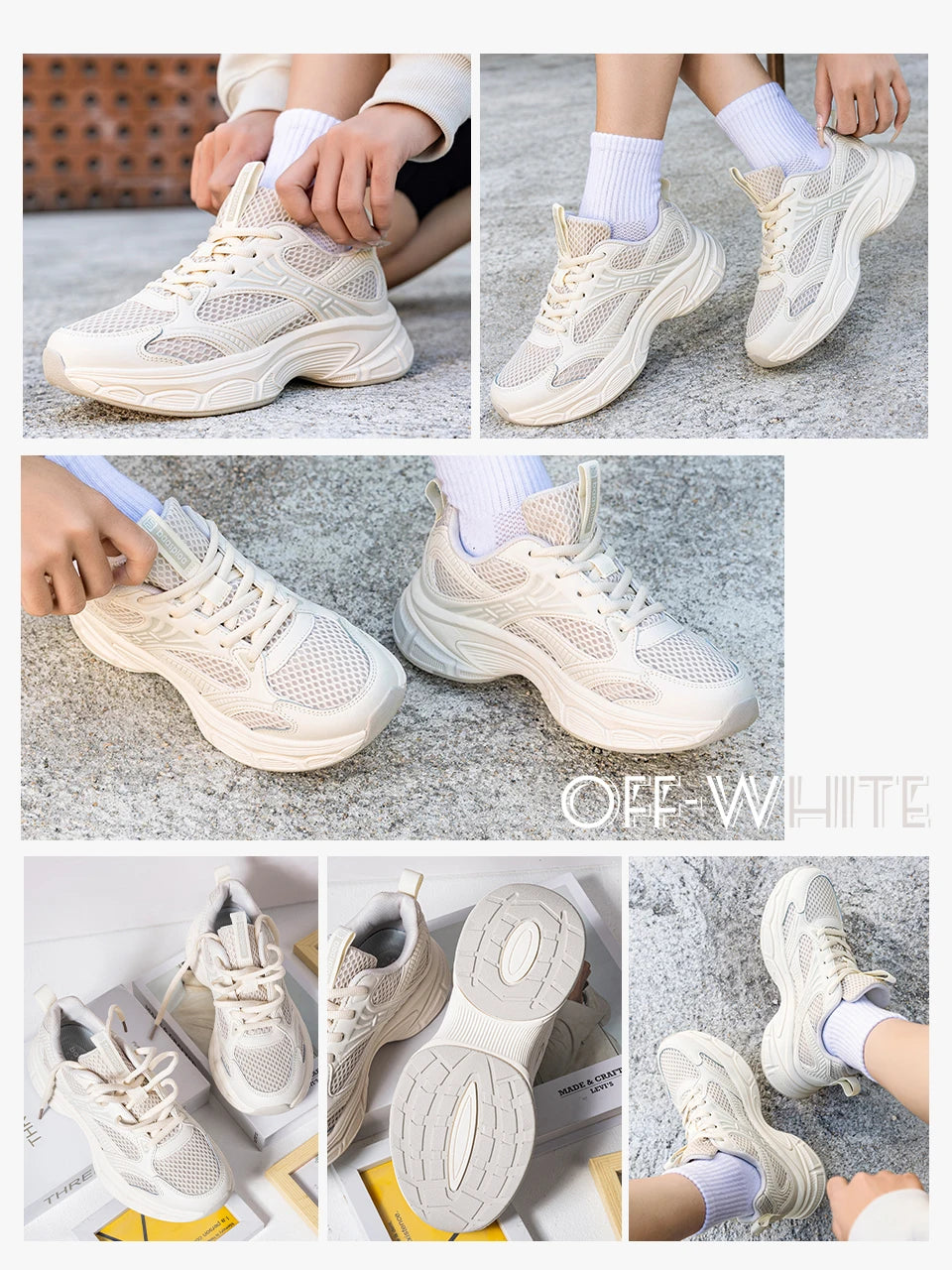 Baasploa Women Running Shoes 35-42 Fashion Lightweight Mesh Breathable Sport Shoes Comfort Soft Female Outdoor Casual Sneakers
