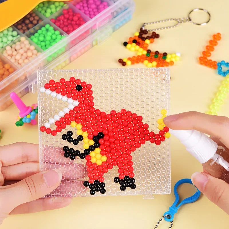 DIY Water Spray Magic Sticky Beads Toy Set Children's Handmade Puzzle Craft Kit Sensory Crystal Beads Kids Art Educational Gifts