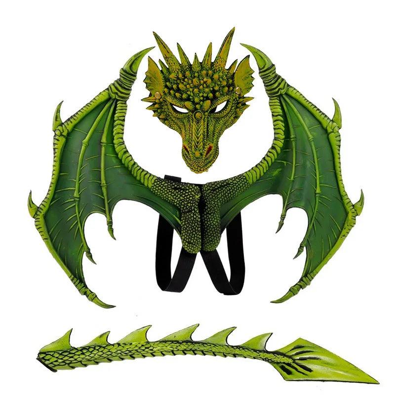 Animal Cospty Dragon Costume Purim Christmas Gift Carnival Party  Cosplay Set Wing and Tail faucet Costume