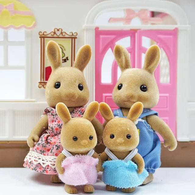 Dollhouse Miniatures Pretend Play for Girl, Easter Bunny, Family Forest Animals, Rabbit, Bear, Reindeer, Accessories Gift, 1:12 Scale 