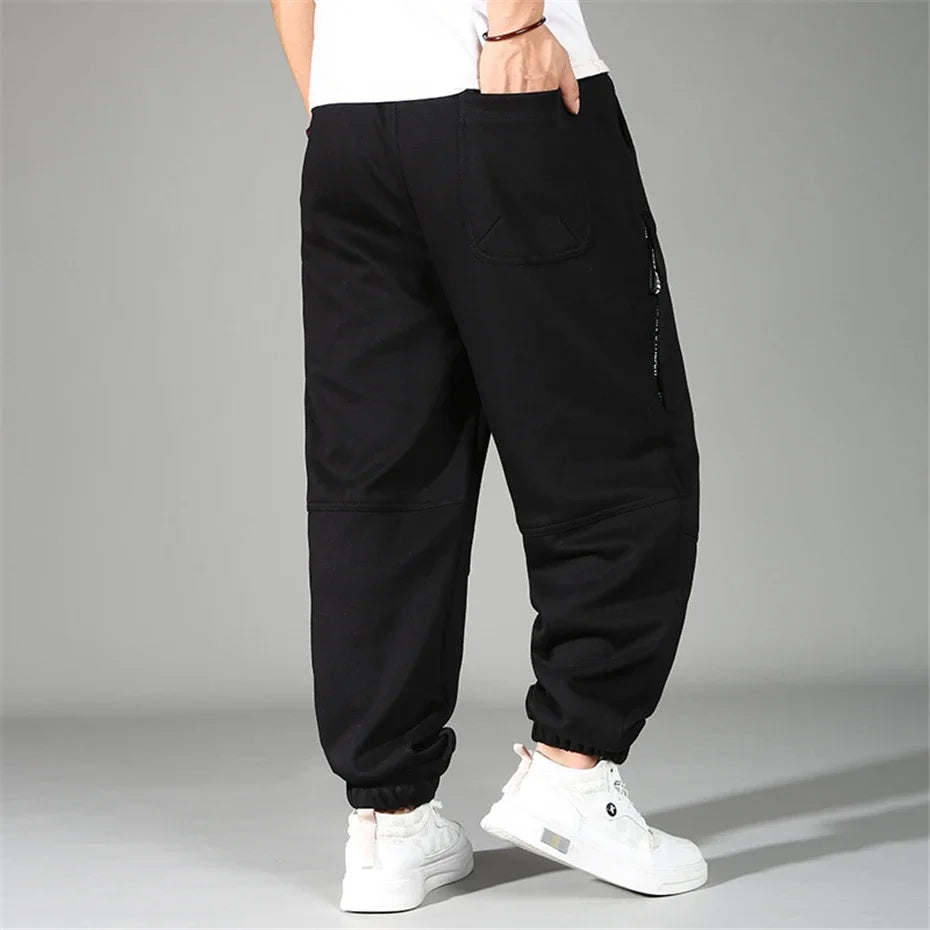 Calças masculinas de tamanho extra grande cintura elástica solto ajuste jogger masculino primavera mais grande moletom gordura 12xl calças esportivas baggy 10xl 9xl