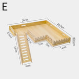 Practical Hamster Toy Thickened Entertainment Smooth Hamster Double Layer Wooden Climbing Platform with Ladder