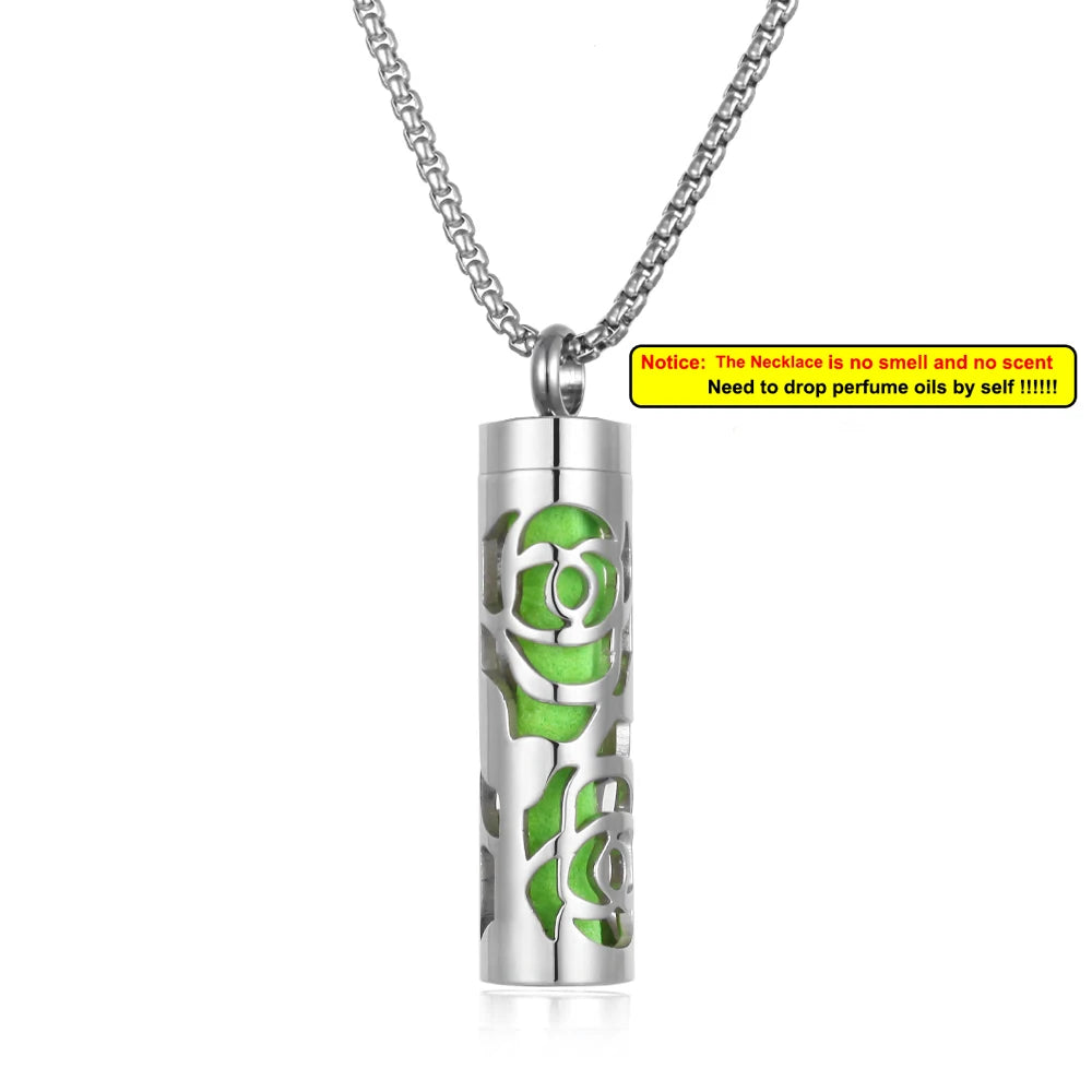 Stainless Steel Aromatherapy Necklace Diffuser Pendant Aroma Diffuser Locket Perfume Essential Oil Diffuser Pendant Necklace
