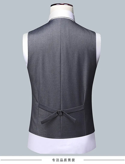 Suit Boutique Men's Fashion Business (Blazer+ Vest + Trousers) Gentleman's Wedding Casual Professional Formal Suit 3 Piece M-6XL