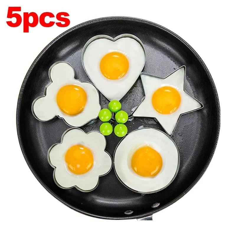Nuevo molde de acero inoxidable para huevos fritos, forma de corazón, para hacer panqueques, para el desayuno, para hornear tortillas, herramientas de cocina, accesorios de cocina, gadget