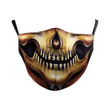 Máscara Unissex Ajustável Impressa em 3D com Estampa de Caveira de Terror (Fantasma/Zumbi/Meia-Face) para Festas, Halloween e Carnaval (Adulto)