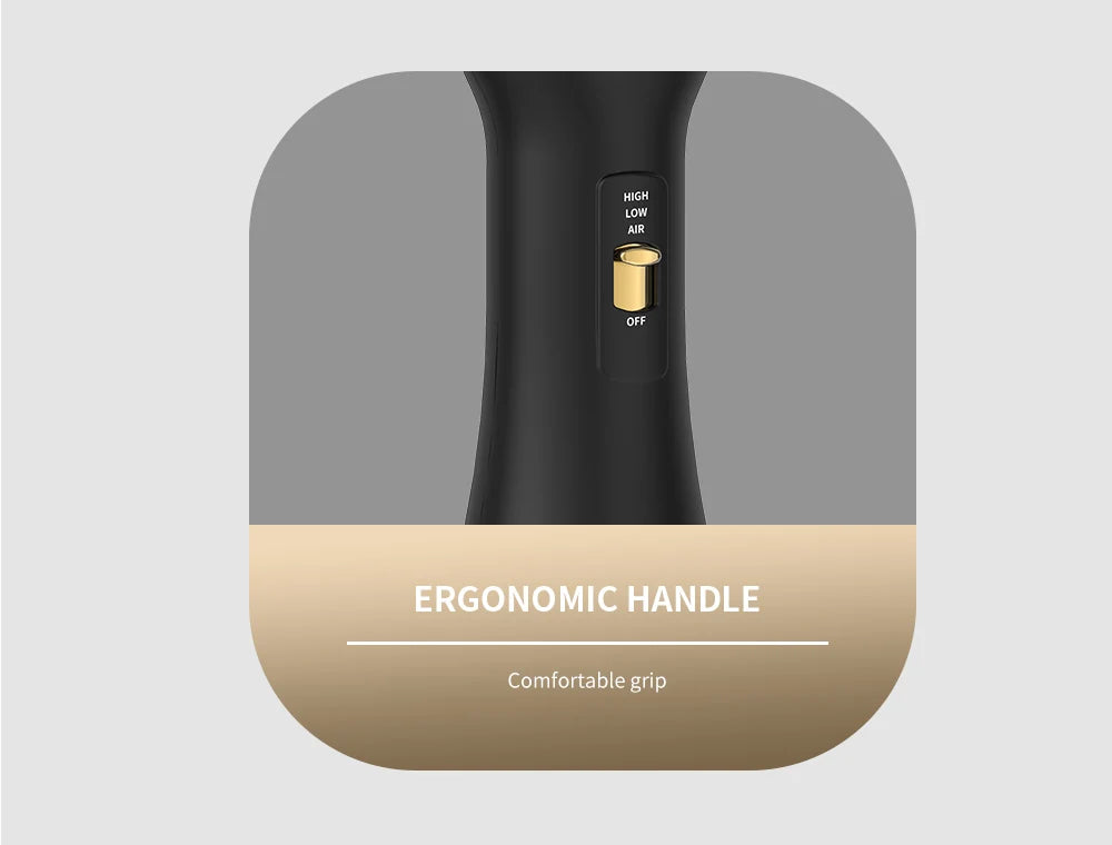 LISAPRO Elegant Black Gold Hair Blow Dryer Brush and Volumizer& One-Step Hot Air Brush 2.0 for Drying&Straightening,&Volumizing