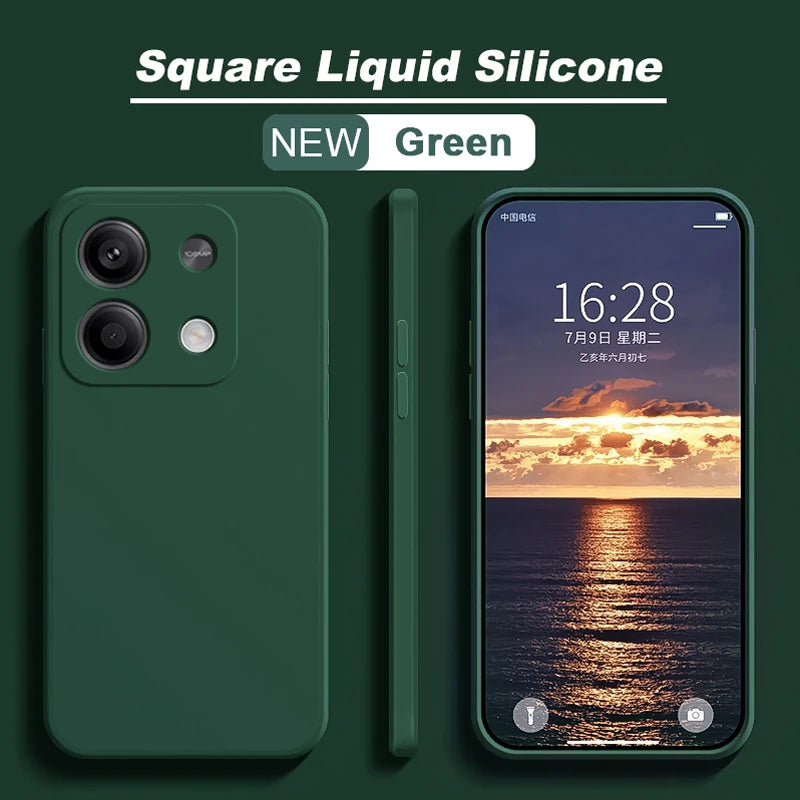 Redmi Note 13 Pro 4G Case Square Liquid Silicone Soft TPU Cover For Xiaomi Redmi Note 13 Note13pro Plus Note13 Pro 4G Phone Case