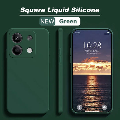 Redmi Note 13 Pro 4G Case Square Liquid Silicone Soft TPU Cover For Xiaomi Redmi Note 13 Note13pro Plus Note13 Pro 4G Phone Case