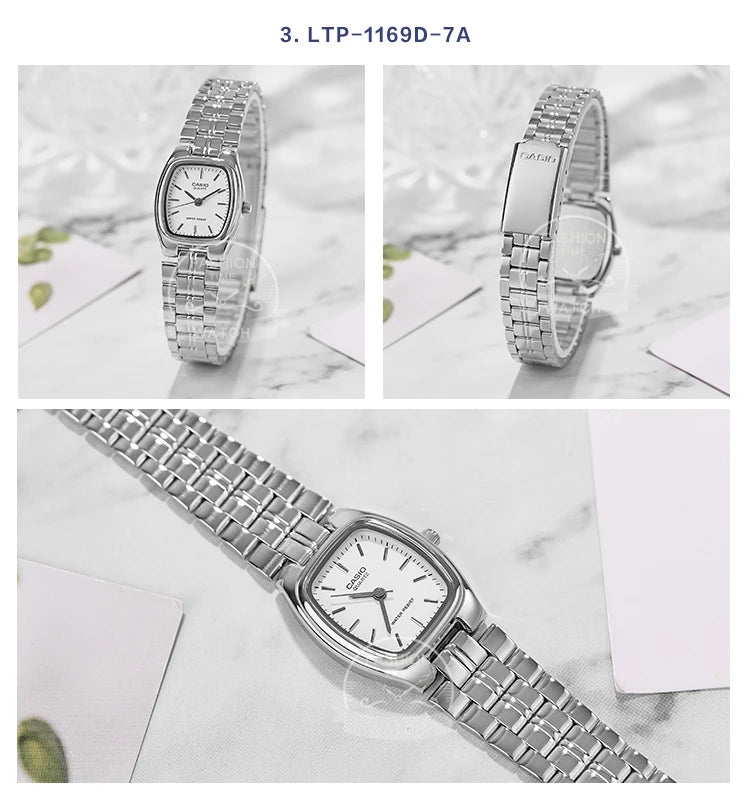 Relógio feminino Casio LTP 1169 bicolor quartzo a prova de agua 30m