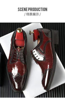 Crocodile Pattern Leather Shoes Business Oxford Footwear Men's Brogue Dress Shoes Leather Formal Shoes for Men Bullock Shoe 2024