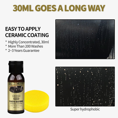 Car Plastic Restorer Ceramic Coating 2-3 Years Long-Lasting Protect Repair Whitening Black Shine Plastic Trim &amp; Rubber Care