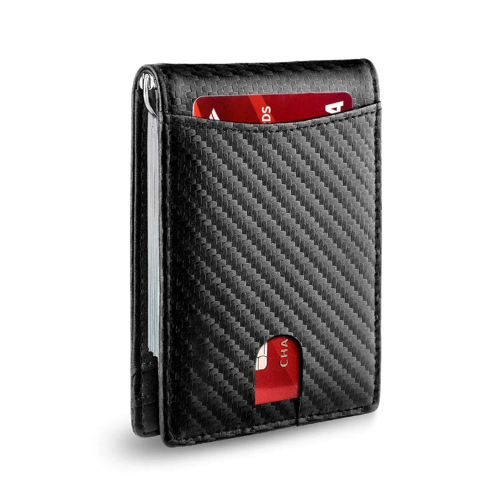 RFID Credit Card Holder Men Wallets Money Clip Luxury Slim Thin Mini Wallet Male Small Short Purse Minimalist Billfold Wallet