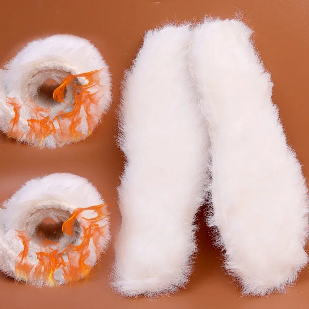 Unisex Australian Sheepskin Insoles Natural Real Fur Wool Cashmere Snow Boots Shoe Pad Children's Wool Insoles Warm Winter Shoes
