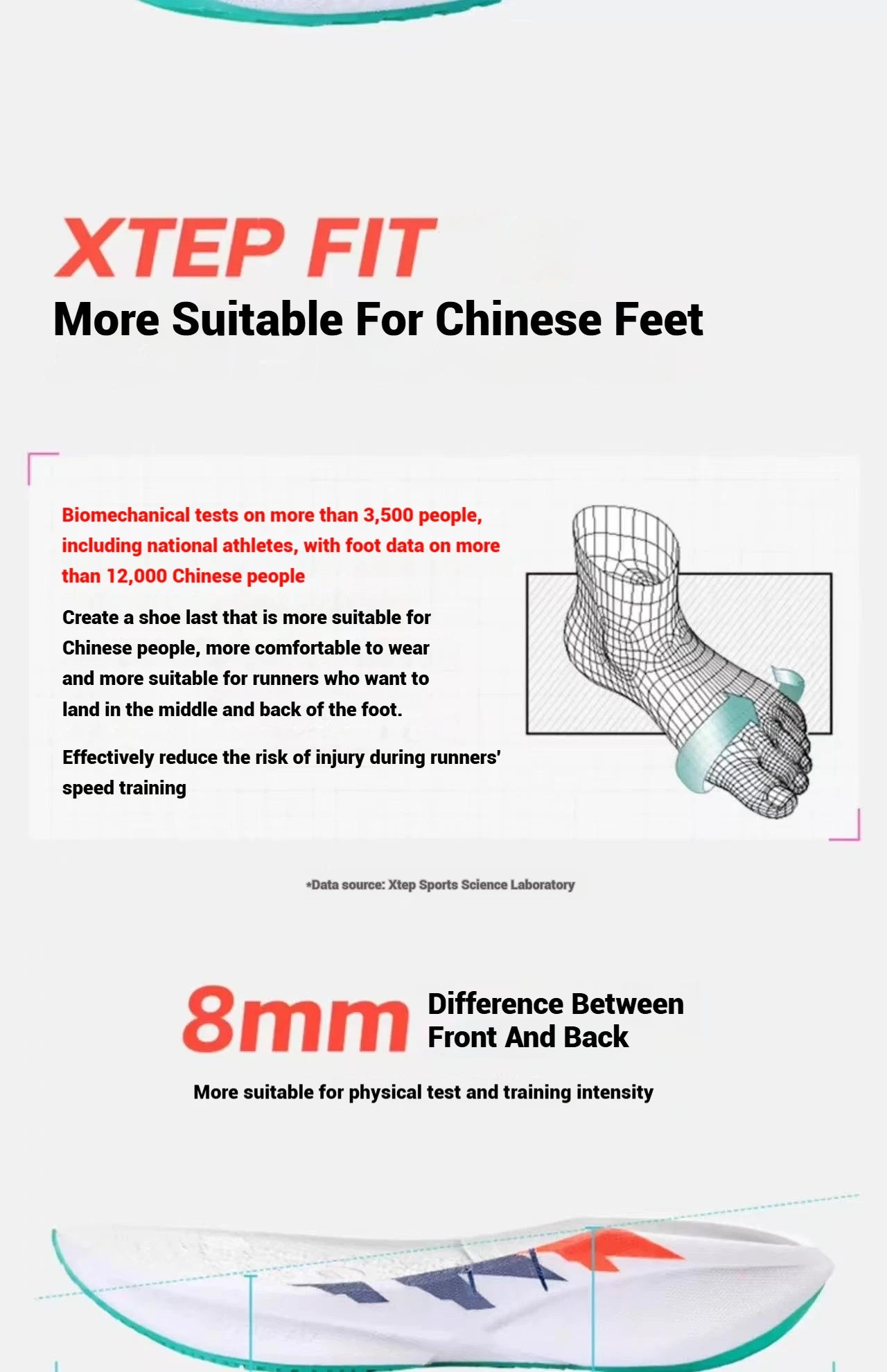 Xtep 360X 2.0 Professional Marathon Running Shoes For Men Racing Carbon Plate Shock Absorbent Sports Training Shoes 975219110035
