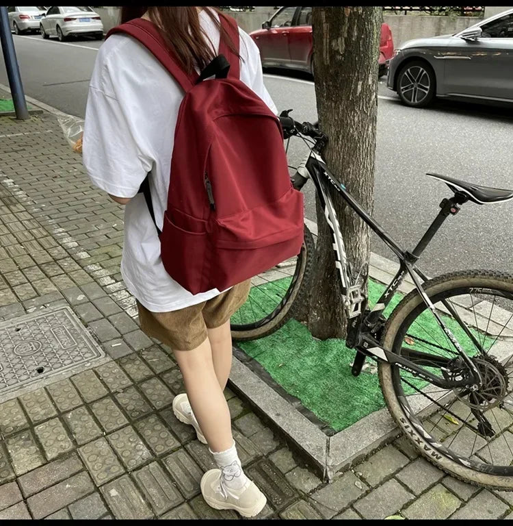 Black Grey White Red Versatile Backpack High Quality Large Capacity Waterproof Travel Bag Washable Nylon Computer Bag Unisex