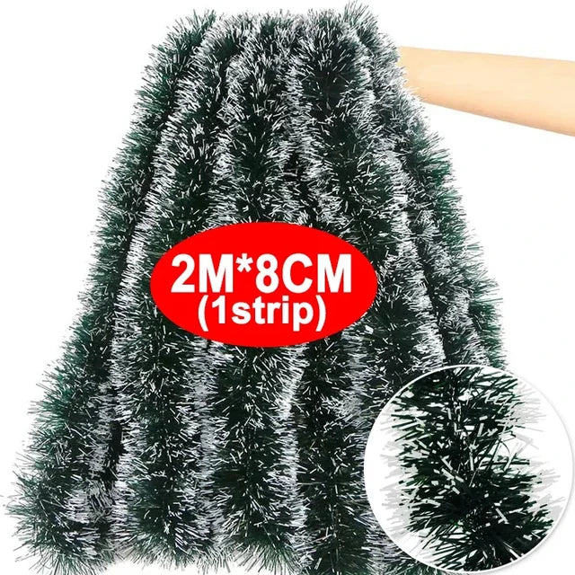 Christmas Green Cane Ribbons Garland DIY Christmas Tree Ornaments Green Cane Ribbons Wreath Hanging Pendant Home Party Decoration 