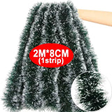 Christmas Green Cane Ribbons Garland DIY Christmas Tree Ornaments Green Cane Ribbons Wreath Hanging Pendant Home Party Decoration 