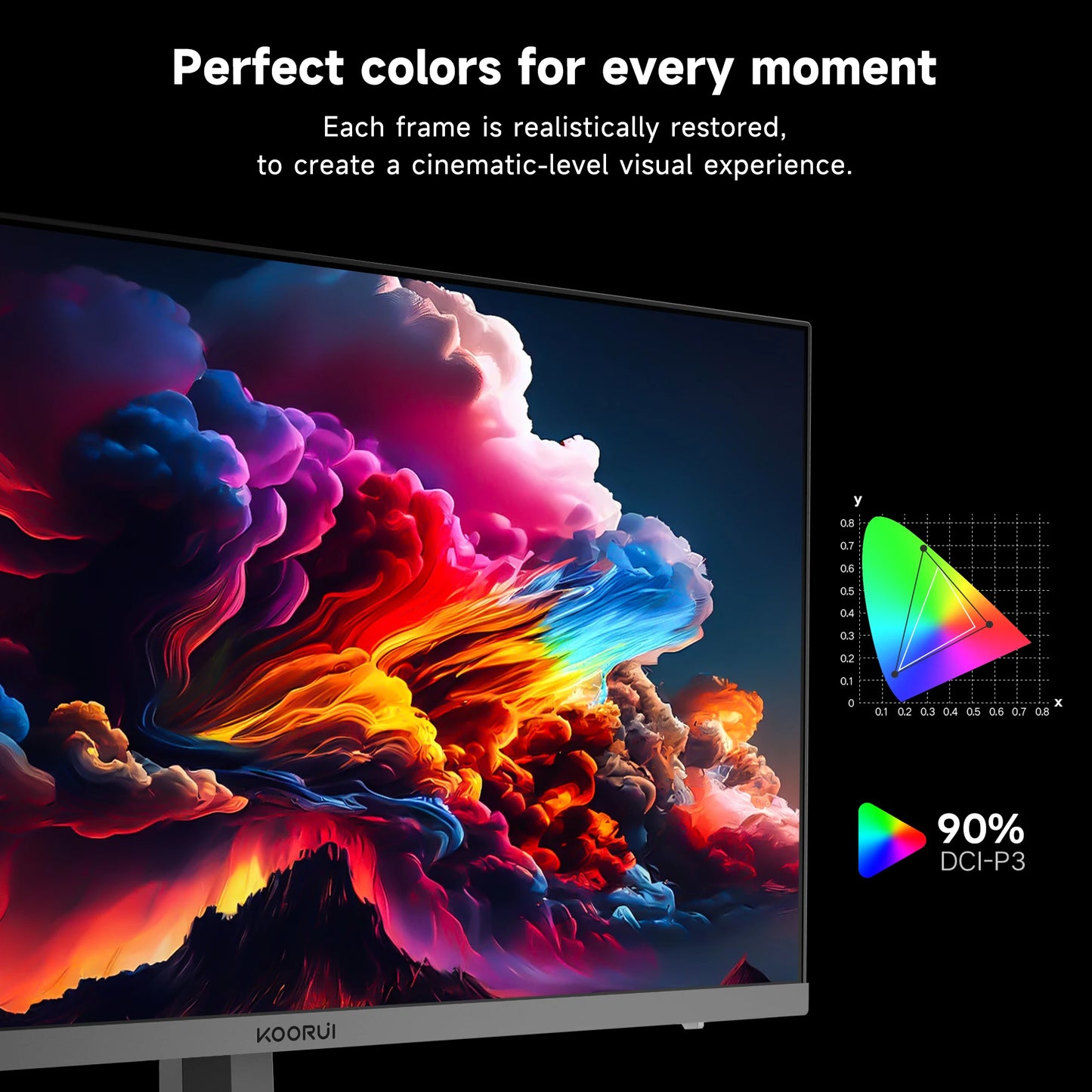KOORUI Gaming Monitor, 24" Fast IPS Computer Monitor, 200Hz FHD HDR400 Display, 1ms PC Screen, 90% DCI-P3 Color Gamut, Adaptive
