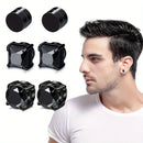 1/3Pairs 6MM Crystal Magnetic No-Pierce Stainless Steel Stud Earrings for Men Punk Zircon Magnet Earrings Non Piercing Jewelry