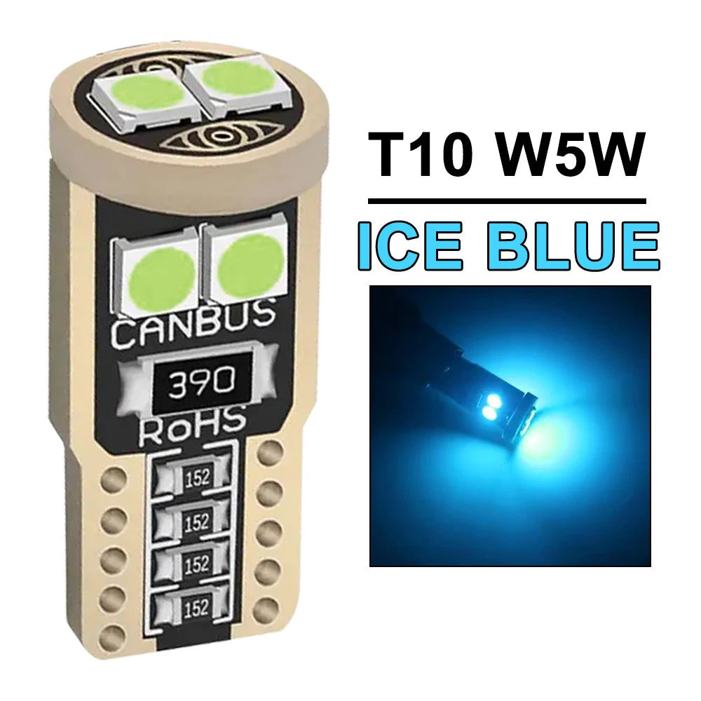 2/4/6/10/20 Pieces CANBUS T10 W5W LED Bulbs for Car Interior Dome Door Map Trunk License Plate Lights 12V 3030SMD White Yellow