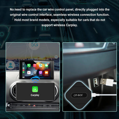 Podofo Wireless Carplay Box Android Auto Box USB AI Box AI Voice GPS Bluetooth Adapter WIFI Carplay Dongle For VW/Audi/Toyota