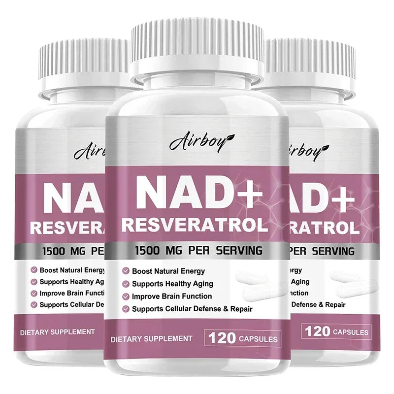 NAD+ Resveratrol Supplements - Anti Aging and Natural Cell Regeneration, for Cellular Health, Strengthens Immune SystemSupplemen