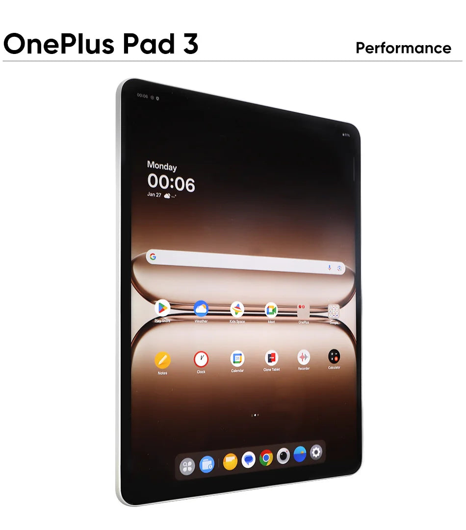 OnePlus Pad 3 13.2inches Tablet 144Hz Screen 12140mAh Snapdragon 8 Battery 13MP Rear Camera 8 Speakers 80W Charge Global Version