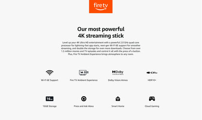 All-New Amazon Fire TV 4K MAX, Android TV Box, Netflix 4K Streaming stick with wifi 6E.16GB Storage (Without Batteries)