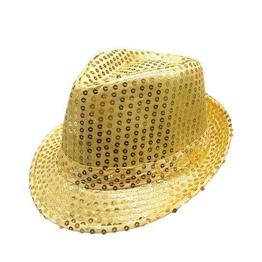 Stylish Unisex Hemming Sun Carnival Hat Unisex Stage Performance Sequins Hat