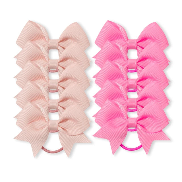 Bandas elásticas para el cabello para niñas, cinta de grosgrain, coletas, lazos, corbatas, soportes, accesorios, bebés, 10 piezas por lote 