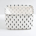 Small Foldable Canvas Storage Basket With Handle Cotton And Linen Desktop Storage Box Small Fresh Waterproof Storage Basket 1PC