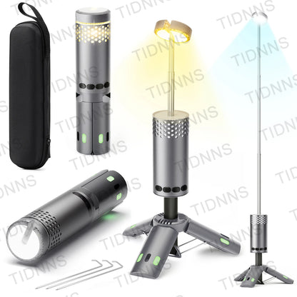 10000mAh Luz de acampamento USB recarregável LED lâmpada de emergência lanternas portáteis ao ar livre com lanterna magnética para barracas de churrasco