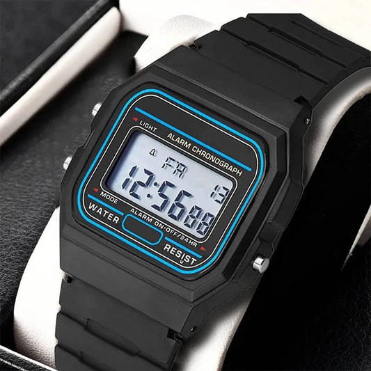 Reloj digital LED de moda para hombre, deportivo, militar, de silicona, vintage, electrónico