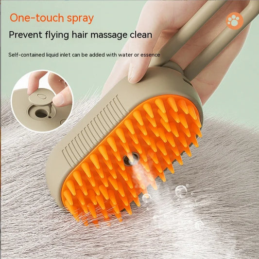 New Pet Spray Comb for Cats and Dogs, Pet Electric Spray Hair Removal Comb, One-Key Spray Anti-Flying Massage Brush, Clean Massage