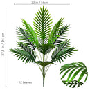 52-125cm/49.2in  Artificial Palm Tree Tropical Fake Plant Green Plastic Palm Leaf Branches Suitable for Home Garden Decoration
