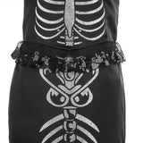 Halloween New Horror Skeleton Little Mermaid Costume Ariel Princess Black Skeleton Fishtail Dress Holiday Special Dress