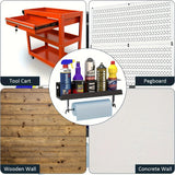 Aerosol Spray Can Holder with Paper Towel Rack - Wall-Mounted 5 Can Organizer for Garage, Workshop, Kitchen & Home Storage