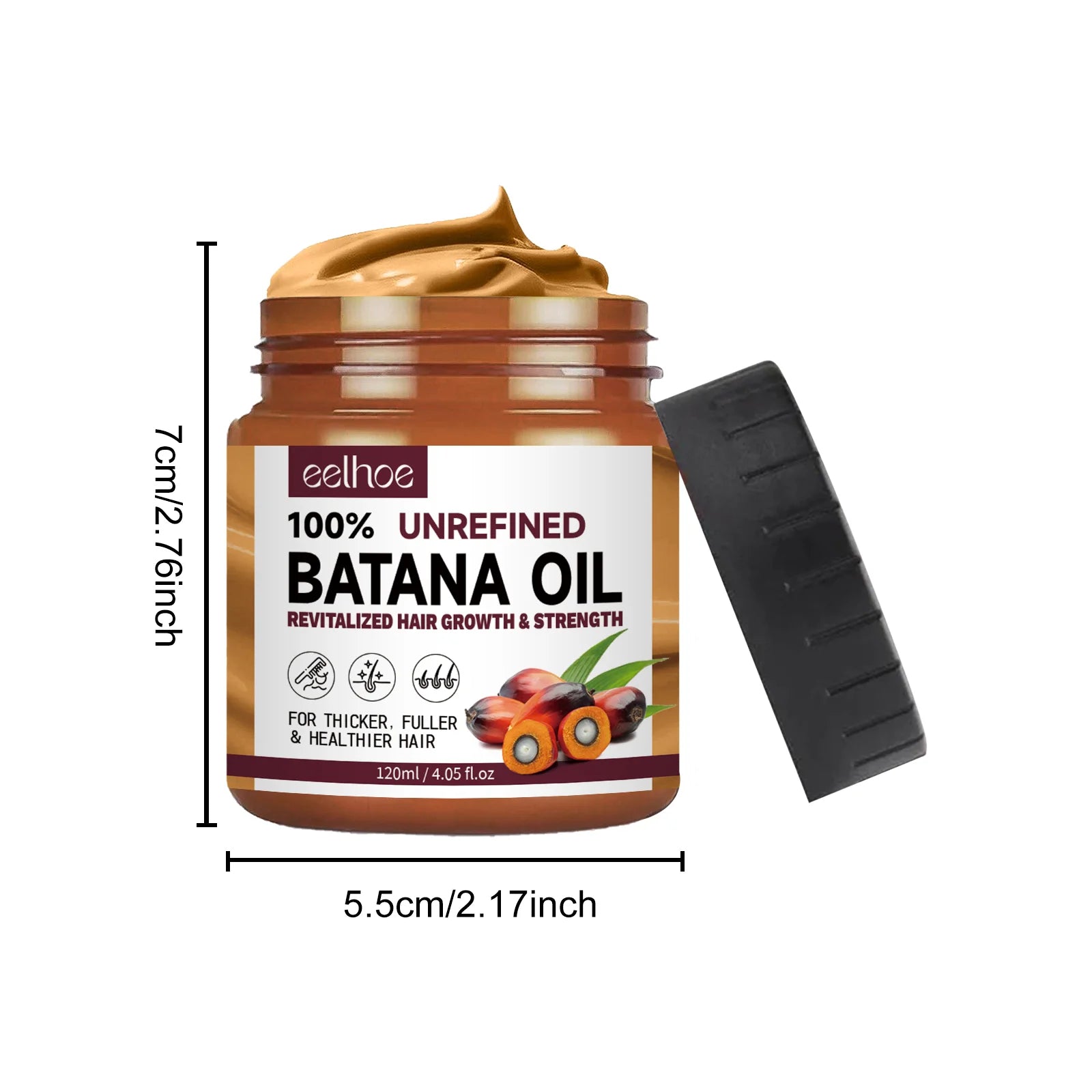 Condicionador Capilar de Óleo de Batana 120ml – Natural, Nutritivo, Hidratante e Reparador, Controle de Frizz, Sem Sulfato – Para Cabelos Secos/Danificados