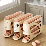 Automatic Scrolling Egg Rack Kitchen Egg Holder Storage Box Egg Basket Container Organizer Rolldown Refrigerator Egg Dispenser