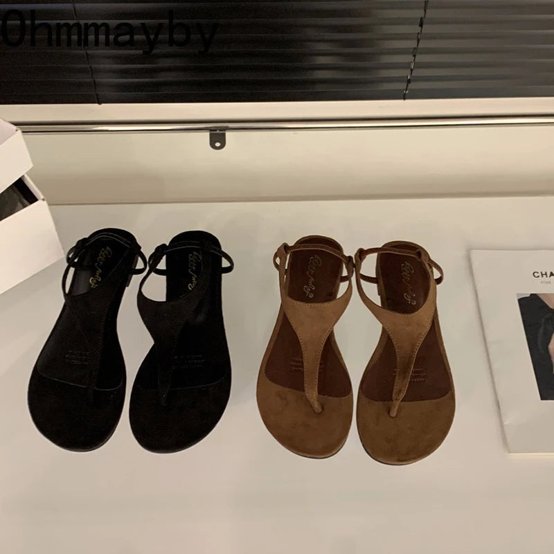 Summer Clip Toe Women Gladiator Sandals Casual Beach Vacation Shoes Ladies Elegant Dress Flats Sandalias