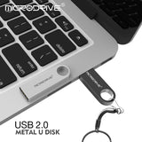 Waterproof USB Flash Drive, Pen Drive, 4GB, 8GB, 16GB, 32GB, 64GB, Metal Pendrive, Card Memory Stick Drives, U Disk with Key Ring