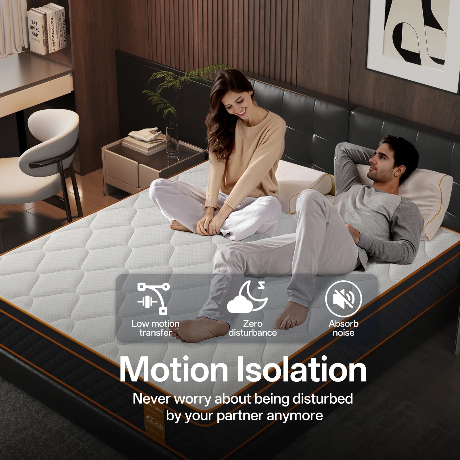 CD01 Mattress, 7 zones, H3 Hardness with Breathable 3D Fabric, Adaptive Foam, and Double-sided Design for Year-round Comfort,