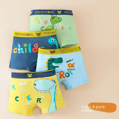 Cuecas boxer de algodão para crianças de 3 a 12 anos, design slim fit, não apertado, calças sem rugas, meninos