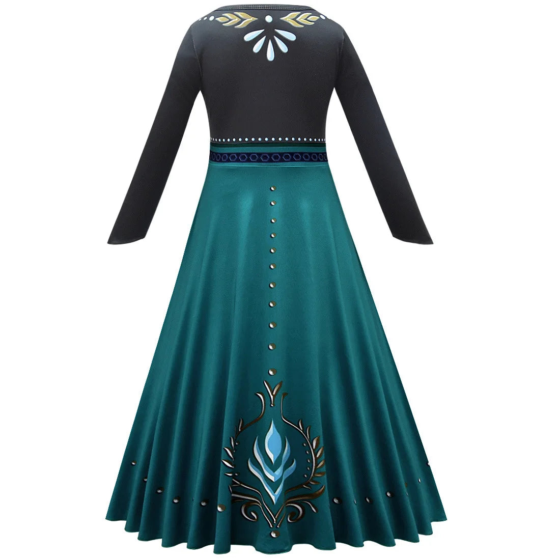 Frozen Green Anna Princess Girls Cosplay Costume Full Long Sleeve Dress With Cloak Carnival Party Kids Clothes Birthday Dress