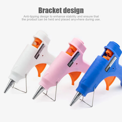JCD 20W Hot Melt Glue Gun with 7MM 10Pcs Transparent Glue Stick Mini Gun Home Electric Temperature Gun Maintenance Tools