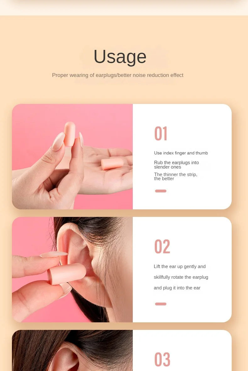 10/24/60pcs Comfortable Earplugs Antinoise Ear Plugs Sleep Noise Reduction Ear Protector for Sleep Soft Foam Earplugs Anti-Noise