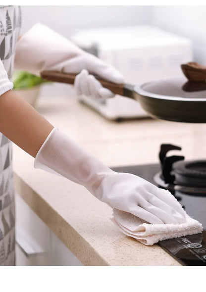 Guantes para lavar platos, resistentes al agua, de goma, finos, de látex, para mujer, #2723